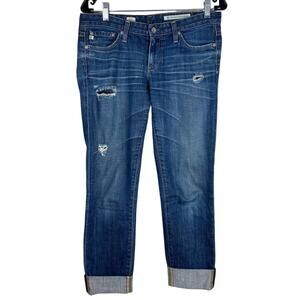 AG Adriano Goldschmied Distressed Stilt Cigarette Leg Jeans Women's Size 27R EUC
